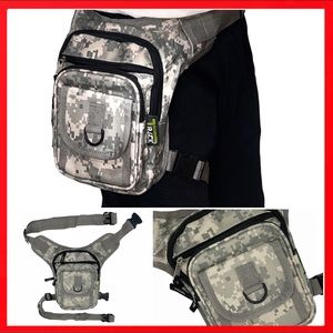 Camouflage holster style waist side leg bag